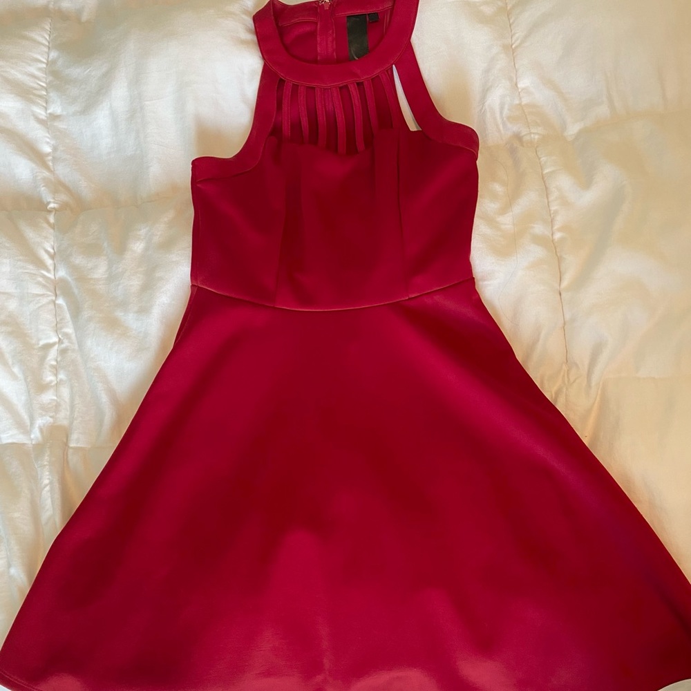Red Formal Halter Neck Dress